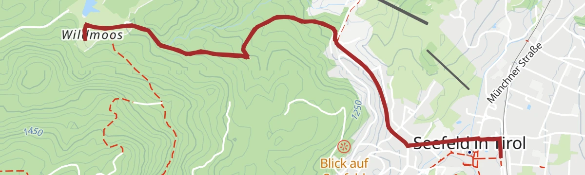 Route map: Biketour Nr. 5069 Seefeld-Wildmoos
